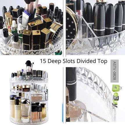 Transparent 360 Rotating Makeup Organizer | Cosmetics Makeup Storage Box | Beauty Organization