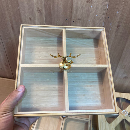 Bamboo Wood Multi Storage Dry Fruit Serving Tray